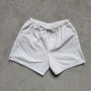 Vintage Bobbie Brooks 100% Cotton White Elastic Waist Shorts Womens Size XL